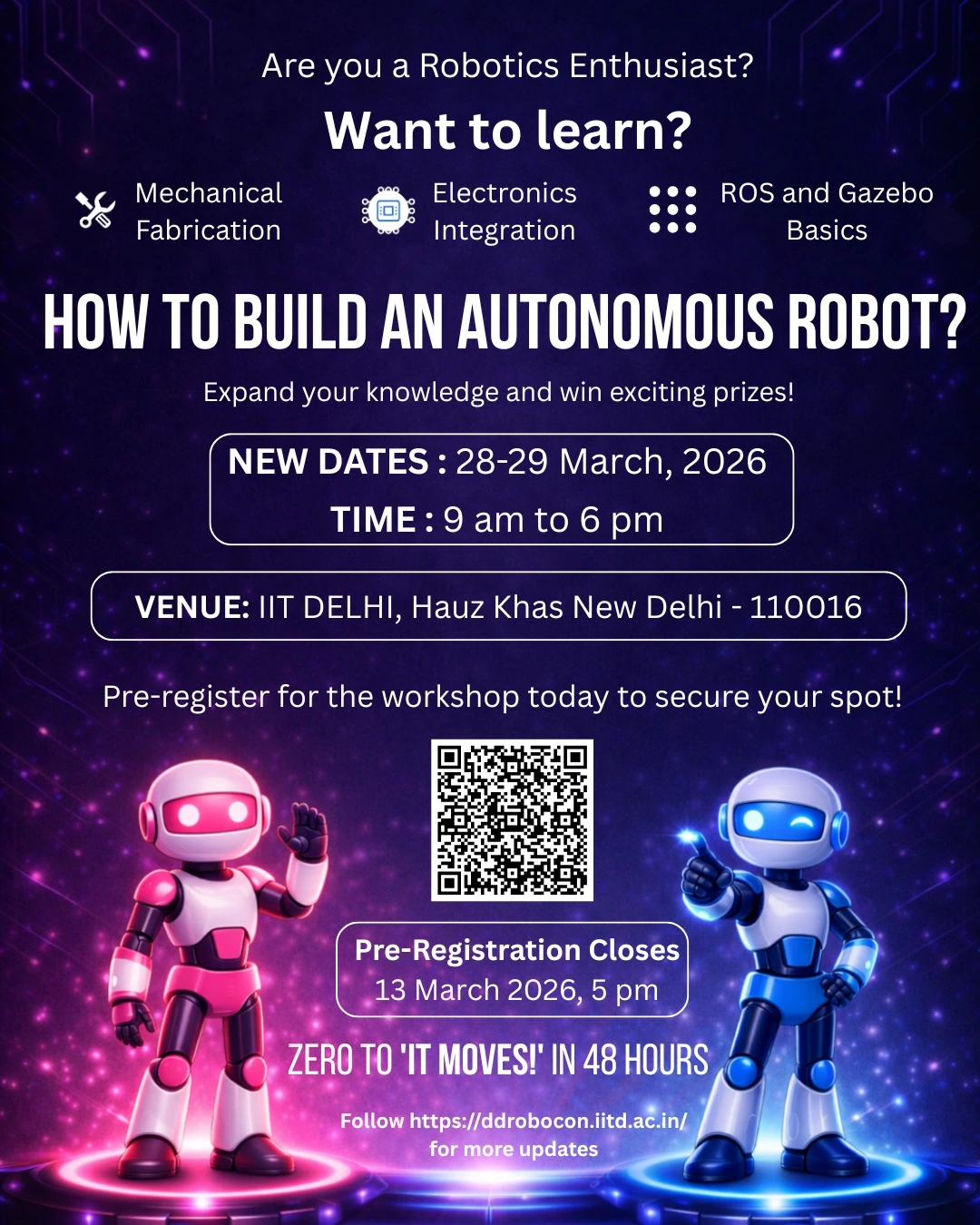 IIT Delhi Robotics Workshop 2026: Learn to Build an Autonomous Robot in 48 Hours