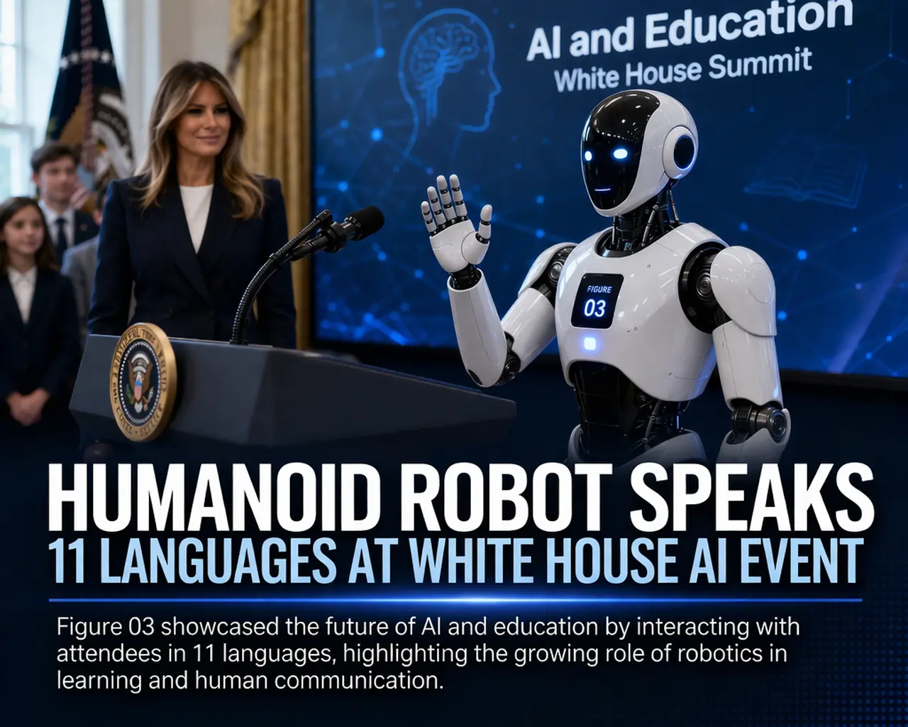 Humanoid Robot Speaks 11 Languages at White House AI Event, Showcases Future of Education